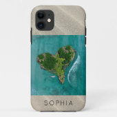 Heart Island Tropical Ocean Travel Naam Case-Mate iPhone Case (Achterkant)