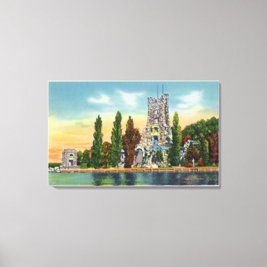 Heart Island Uitzicht of Alster Tower Canvas Afdruk (Voorkant)