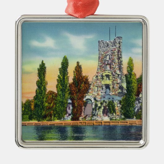 Heart Island Uitzicht of Alster Tower Metalen Ornament (Voorkant)