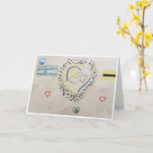 Heart Israel Wenskaart Kaart (Gele Bloem)