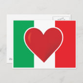 Heart Italy Flag Briefkaart (Voorkant / Achterkant)