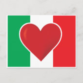 Heart Italy Flag Briefkaart (Voorkant)