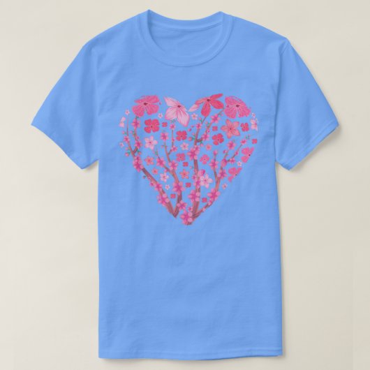 Heart Japans Sakura roze Cherry Bl T-shirt (Design voorkant)
