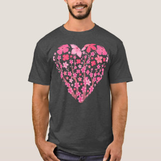 Heart Japans Sakura roze  Cherry Bl T-shirt