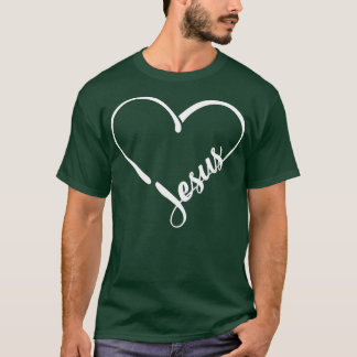 Heart Jesus minnaar god ik hou van jesus T-shirt
