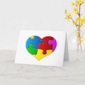Heart Jigzaag Puzzle Kaart (Gele Bloem)