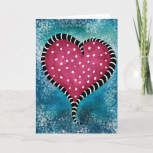 Heart Kaart Roze Blauw Black Cute
