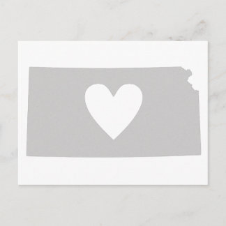 Heart Kansas staatssilhouette Briefkaart