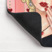 Heart Ketting Girl Blonde Head Vase Luscious Lips Muismat (Hoek)