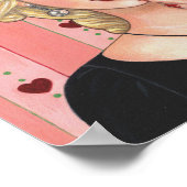 Heart Ketting Girl Blonde Head Vase Luscious Lips Poster (Hoek)