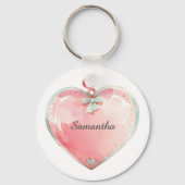 Heart key Chain, Any Name, Girl, Boy Kid Sleutelhanger (Voorkant)