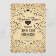 Heart Key  repetitie Dinner Invitation