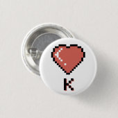 Heart King zwarte omtrek Ronde Button 3,2 Cm (Voorkant /achterkant)
