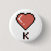Heart King zwarte omtrek Ronde Button 3,2 Cm (Voorkant)