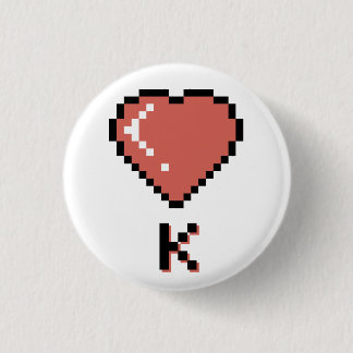 Heart King zwarte omtrek Ronde Button 3,2 Cm