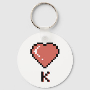 Heart King zwarte omtrek Sleutelhanger
