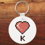 Heart King zwarte omtrek Sleutelhanger (Achterkant)