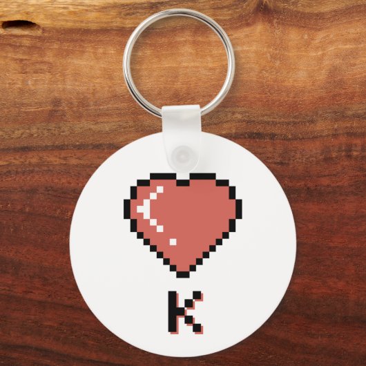 Heart King zwarte omtrek Sleutelhanger (Achterkant)