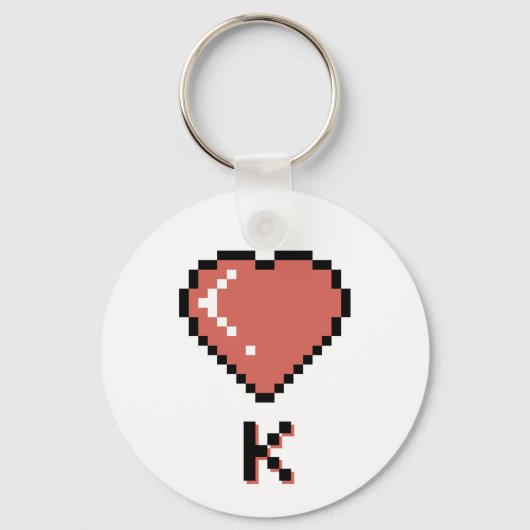 Heart King zwarte omtrek Sleutelhanger (Achterkant)