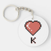 Heart King zwarte omtrek Sleutelhanger (Voorkant)