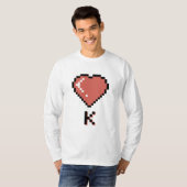 Heart King zwarte omtrek T-shirt (Voorkant volledig)