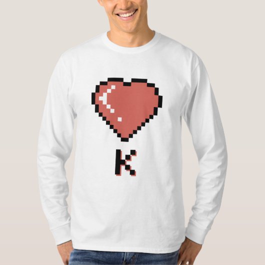 Heart King zwarte omtrek T-shirt (Voorkant)