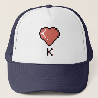Heart King zwarte omtrek Trucker Pet
