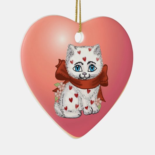 Heart Kitten aangepaste ornamenten (Rechts)