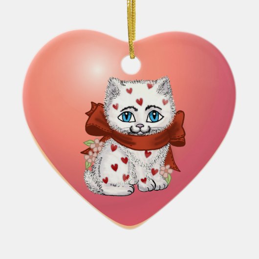 Heart Kitten aangepaste ornamenten (Voorkant)