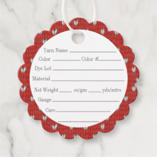 HEART KNIT 2" geschulpte ronde garen Labels