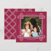 Heart Knot Lijst Valentijnsdag Kaart - Plum (Voorkant / Achterkant)