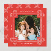 Heart Knot Lijst Valentijnsdag Kaart - Rood (Voorkant / Achterkant)