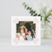 Heart Knot Lijst Valentijnsdag Kaart - Roze (Staand voorkant)