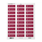 Heart Knot Valentijnsdag Mailing Label - Plum (Full Sheet)