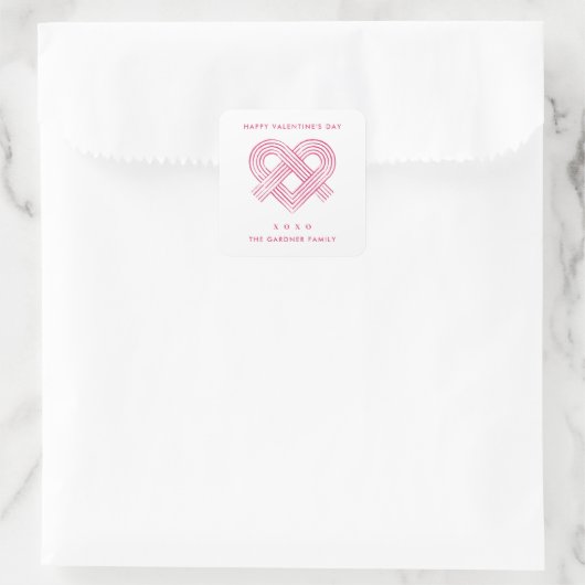 Heart Knot Valentijnsdag Sticker - Magenta (Tas)