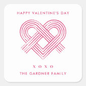 Heart Knot Valentijnsdag Sticker - Magenta (Voorkant)