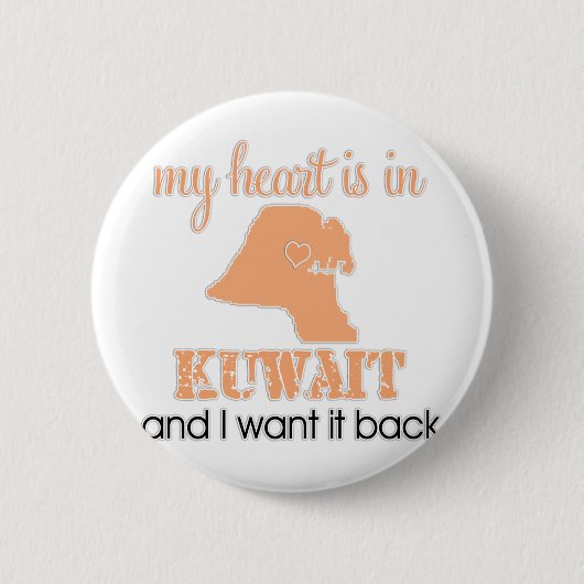 Heart Kuwait Ronde Button 5,7 Cm (Voorkant)