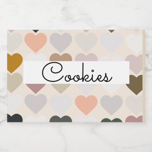Heart label Cookie jar Voedselcontainer Etiket (Enkel label)