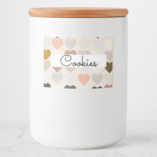 Heart label Cookie jar Voedselcontainer Etiket (Voorkant)