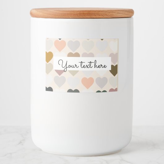 Heart label Cookie jar Voedselcontainer Etiket (Voorkant)