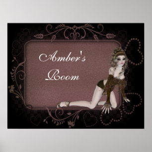 Heart Label Elf Design -  fantastische afdruk Poster