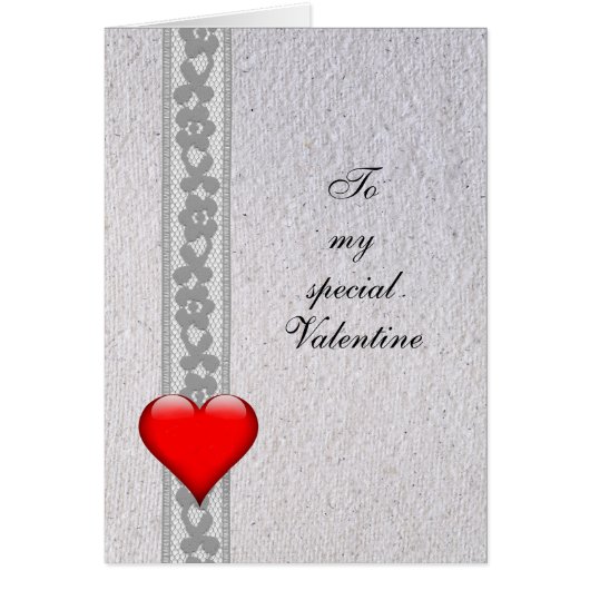 Heart & Lace, My Special Valentine, personalize (Voorkant)