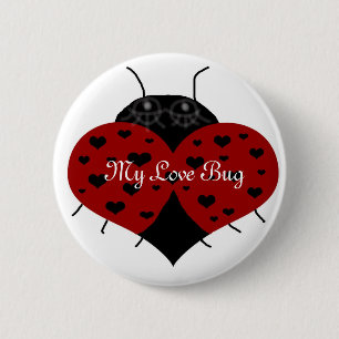 Heart ladybug, Mijn Love Bug-knop Ronde Button 5,7 Cm