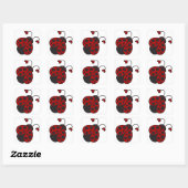 Heart Ladybug Vierkante Sticker (Vel)