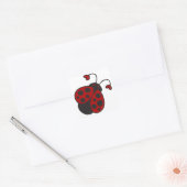 Heart Ladybug Vierkante Sticker (Envelop)