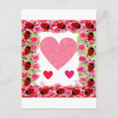 Heart Ladybugs Briefkaart (Voorkant)