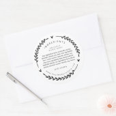 Heart Laurel Wreath Ingredients Label Stickers (Envelop)