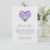 Heart Lavender Funeral Thank You Card Bedankkaart (Staand voorkant)