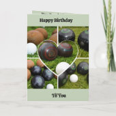 Heart Lawn Bowls fotocollage, Kaart (Achterkant)