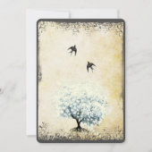 Heart Leaf Blue Tree  Bird Pearl Parchment Kaart (Voorkant)